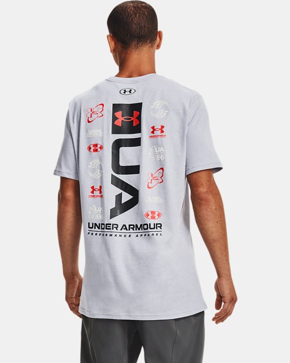 Men's UA Multi Logo Short Sleeve, Gray, pdpMainDesktop image number 0
